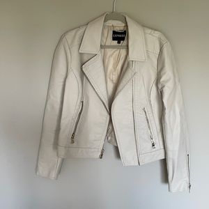 Express white faux-leather jacket